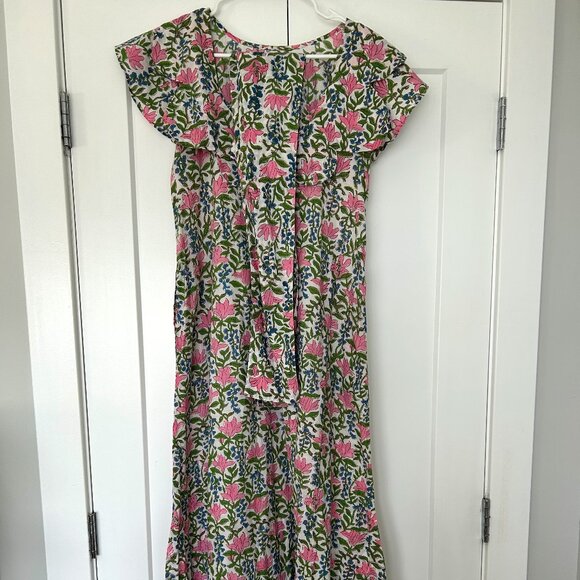 Dresses & Skirts - Le Bazar Coastal: Indian Block Print Maxi Dress with Scalloped neckline